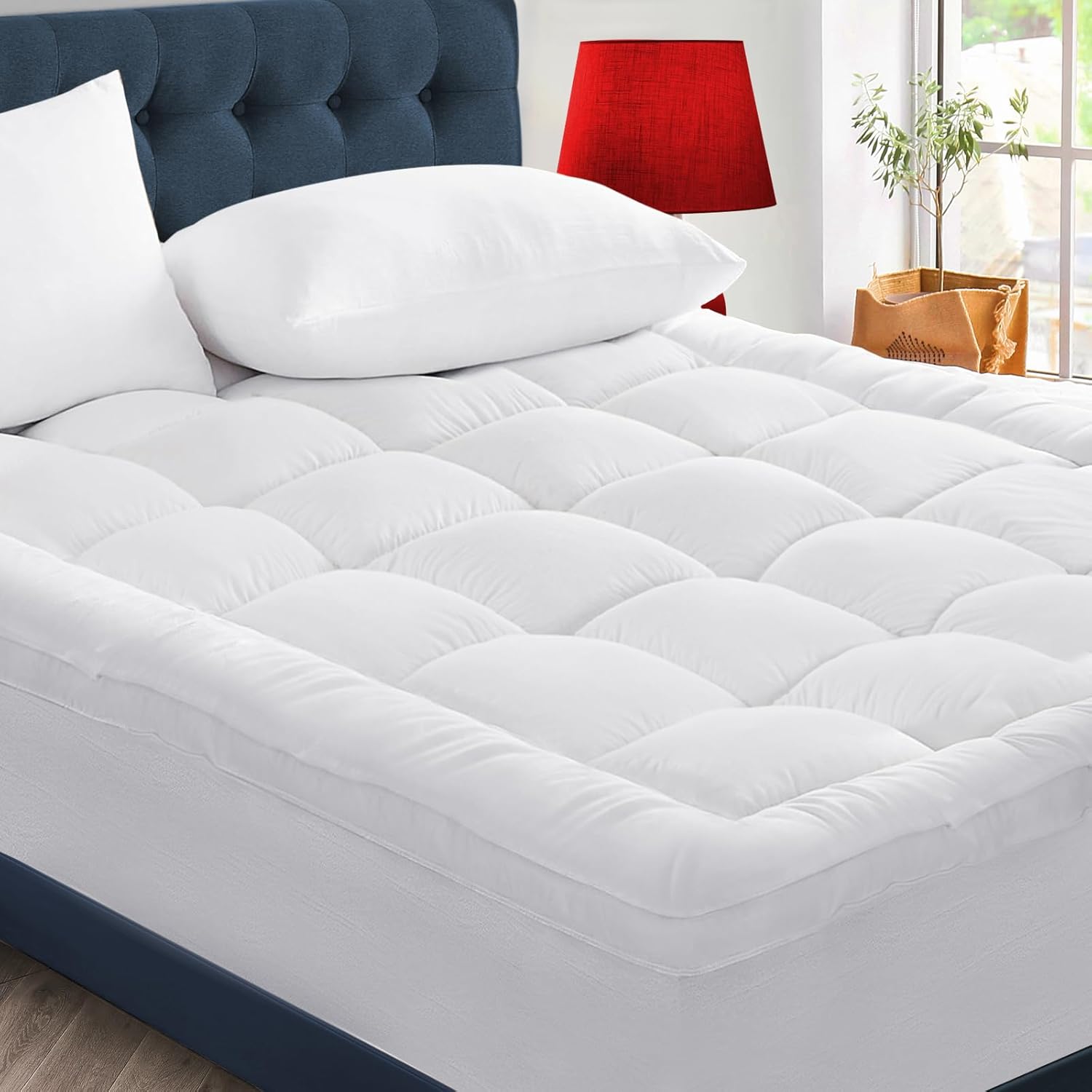 CYMULA Full Size Mattress Topper - Extra Thick Cooling Mattress Pad Cover for Ba...