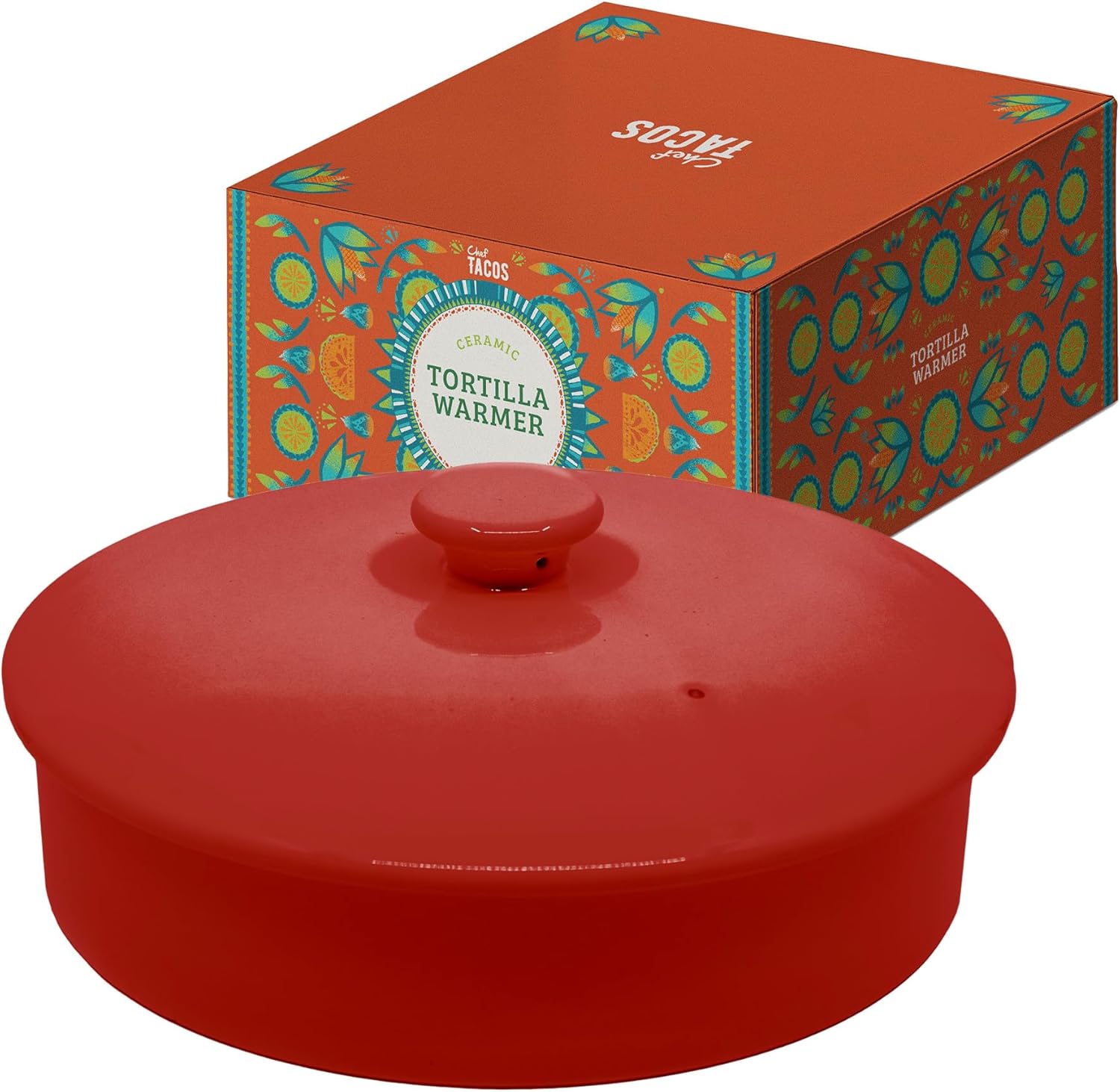 Ceramic Tortilla Warmer, Microwavable, Tortilla Holder Container, Pancake Keeper...