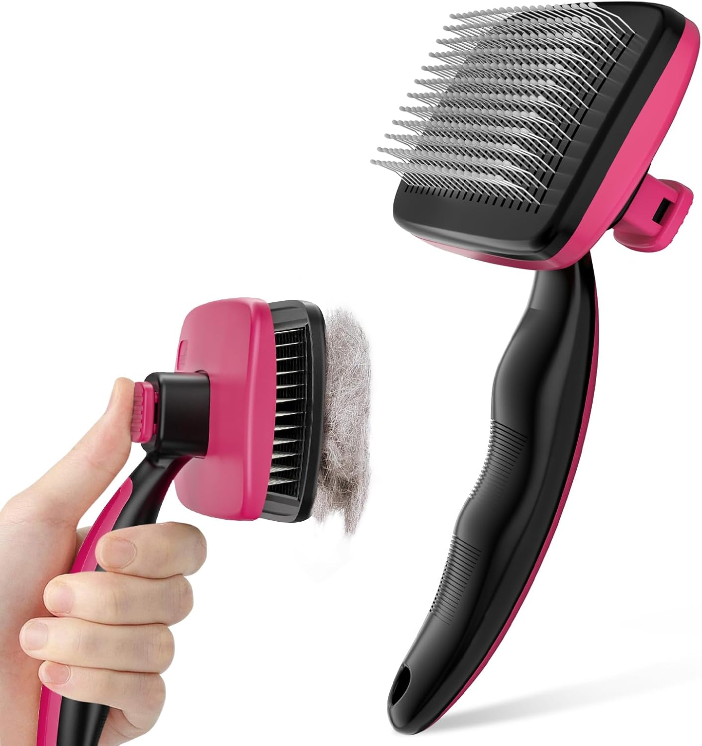 Pecute Self Cleaning Slicker Dog Hair Brush Cat Comb,Rounded PinsPet Hair Brush...