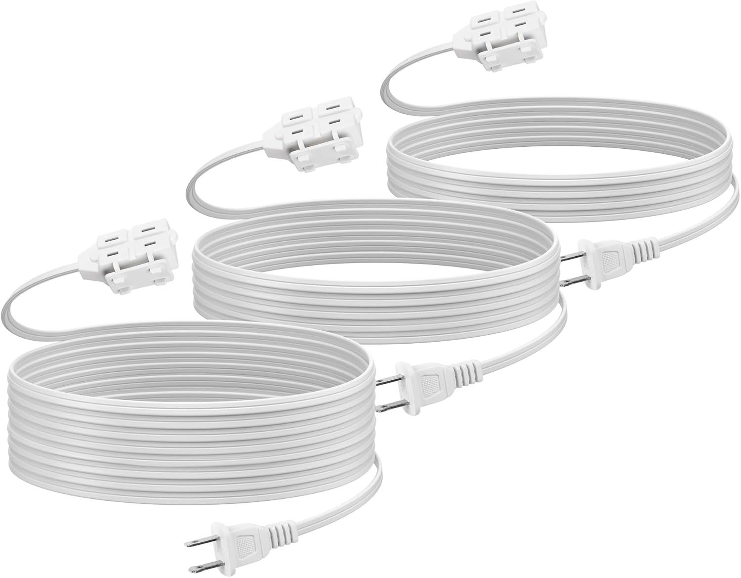 BN-LINK 3-Outlet Indoor Extension Cord, 6/9/12 ft Variety 3-Pack, 16/2 SPT-2, 2...