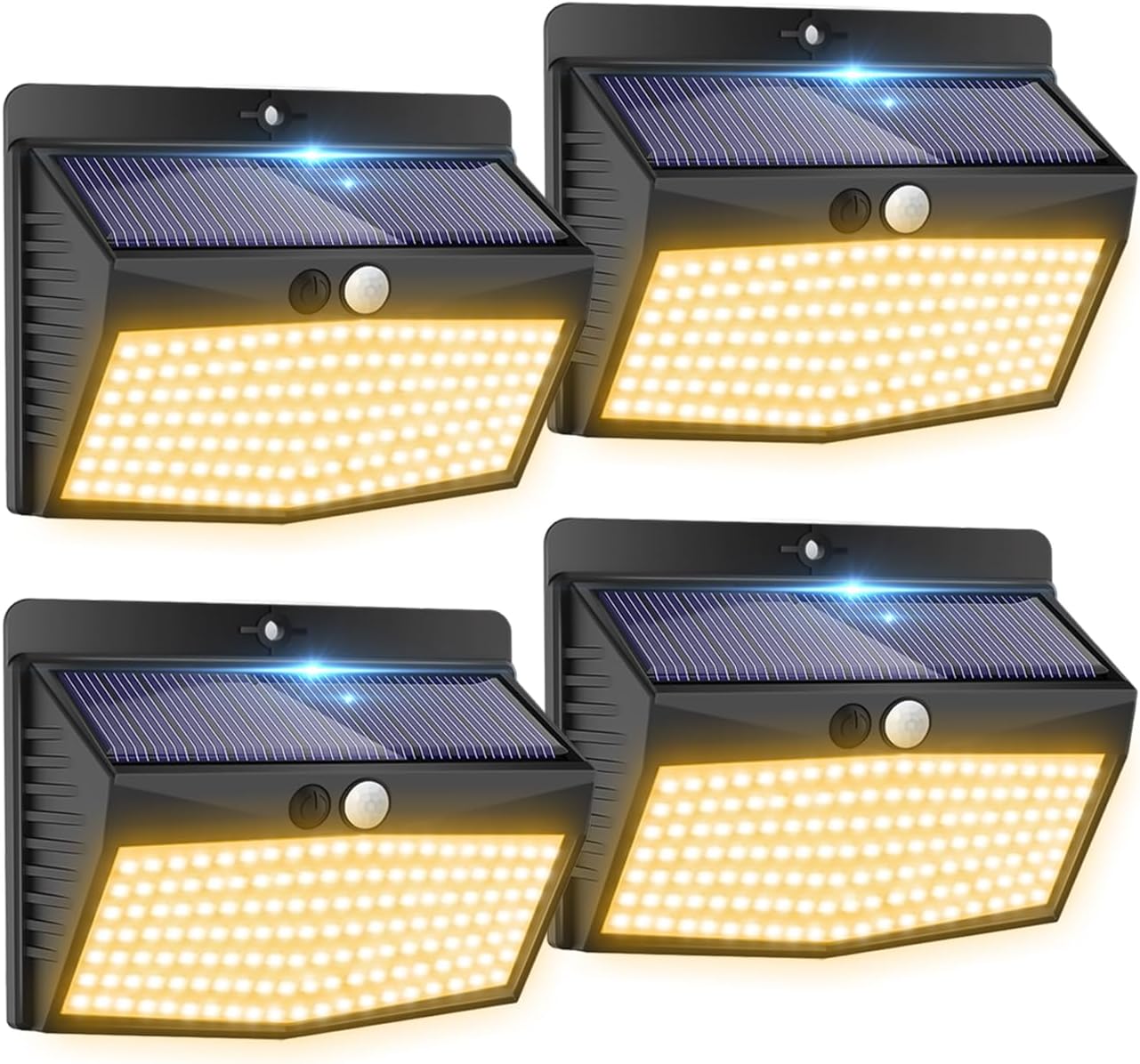 Peasur Solar Security Lights Outdoor Motion Sensor, 138 4 Pack LED Solar Lightin...