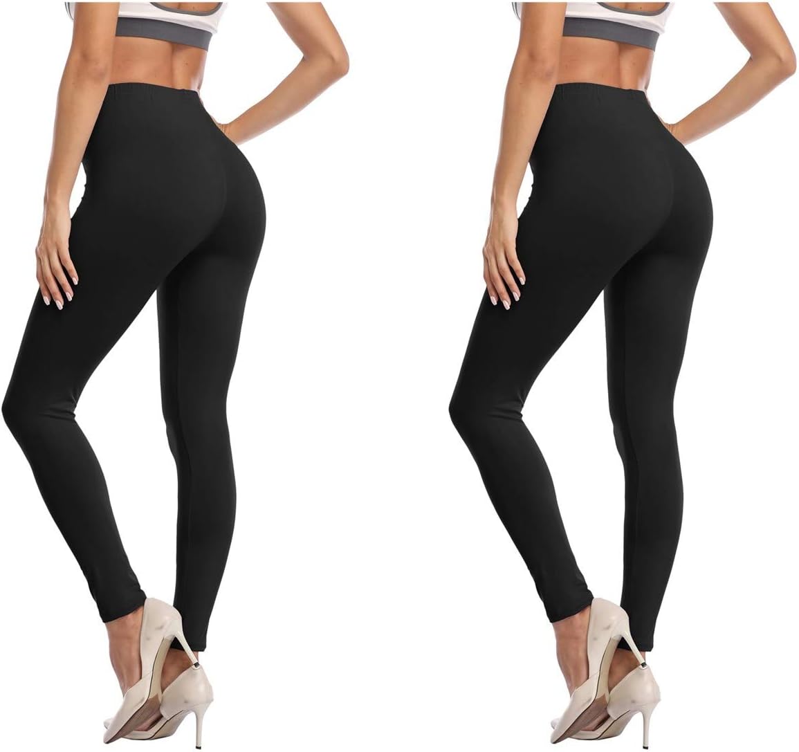 Kotii Women's Soft Full Length Leggings High Waist Ankle Length Leggings Pants T...