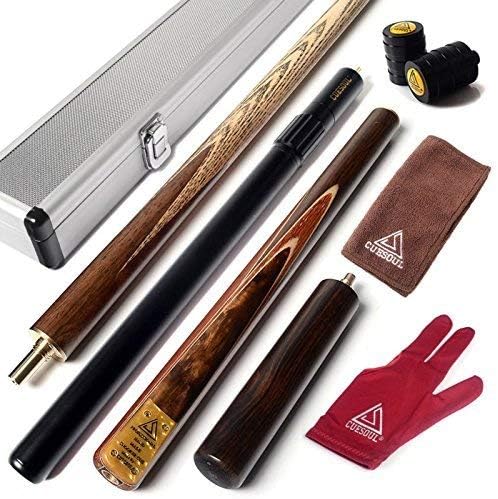 CUESOUL 57 Handcraft 3/4 Jointed Snooker Cue with Mini Butt End Extension Packed...