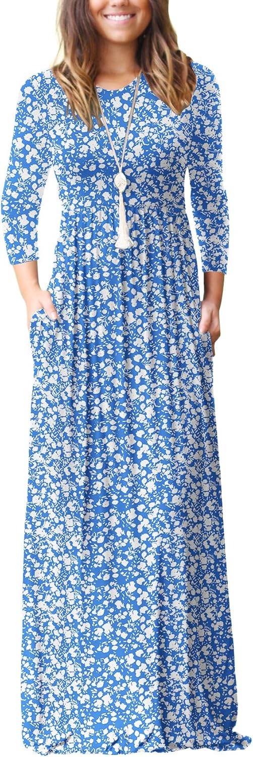 GRECERELLE Womens 2024 Maxi Dresses Long Sleeve Casual Long T Shirt Dress Travel...