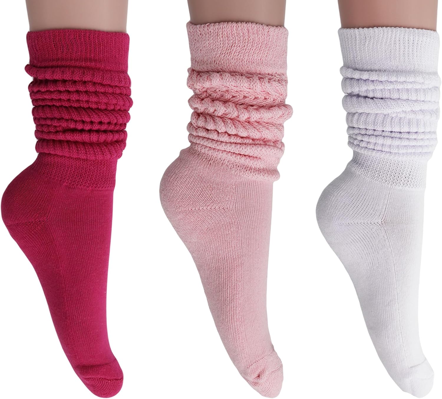 AWS/American Made Slouchy Scrunch Cotton Slouch Socks for Women Shoe Size 5 to 1...