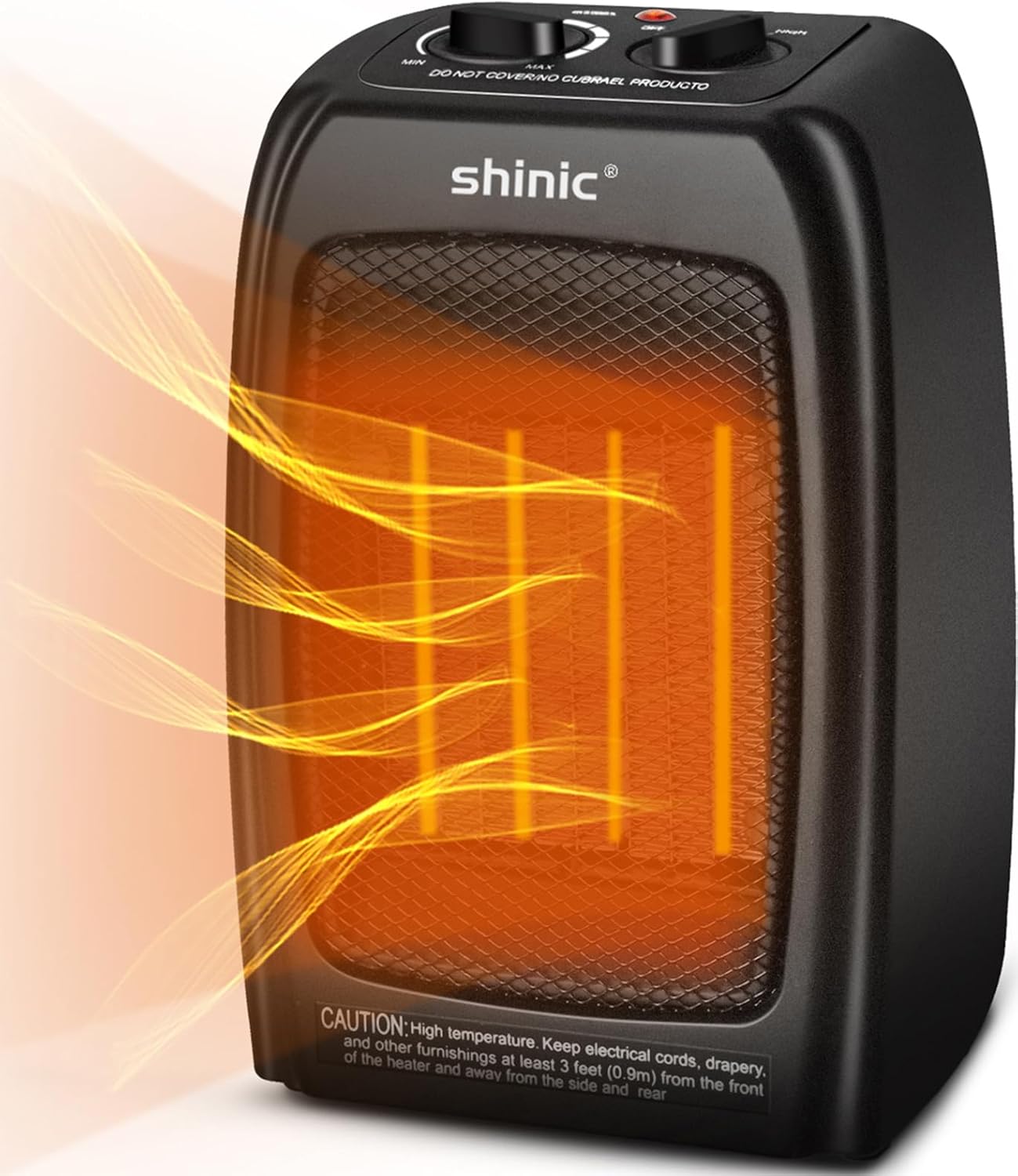 shinic Space Heater for Indoor Use, 1500W/900W Ceramic Space Heater, 1s Fast Hea...