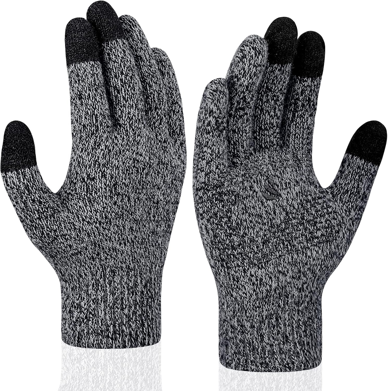 coskefy Winter Knit Gloves Touchscreen Gloves Thermal Wool Lined Texting Gloves...