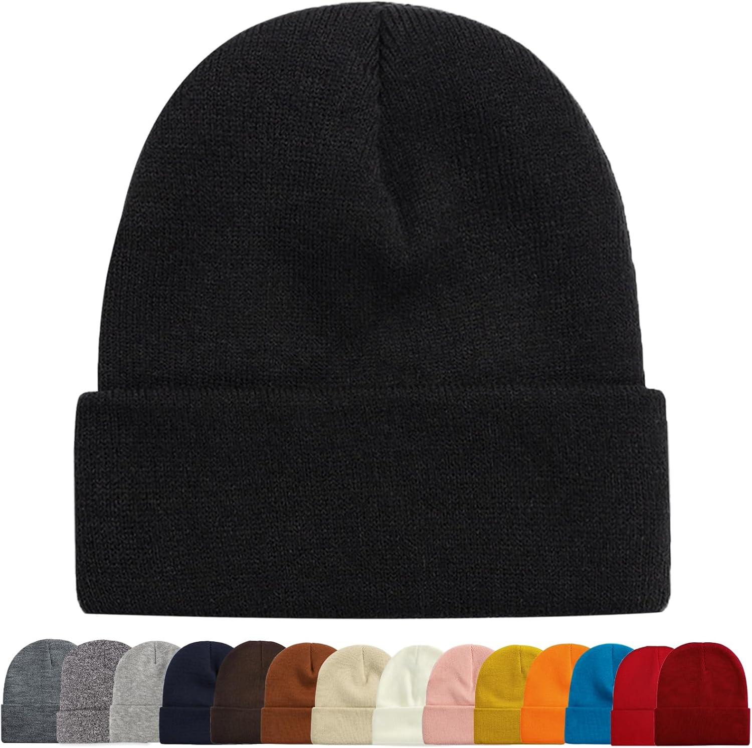 ZOORON 1&2 Packs Beanie for Men Women Men's Beanie Hat Acrylic Knit Cuff Beanie...