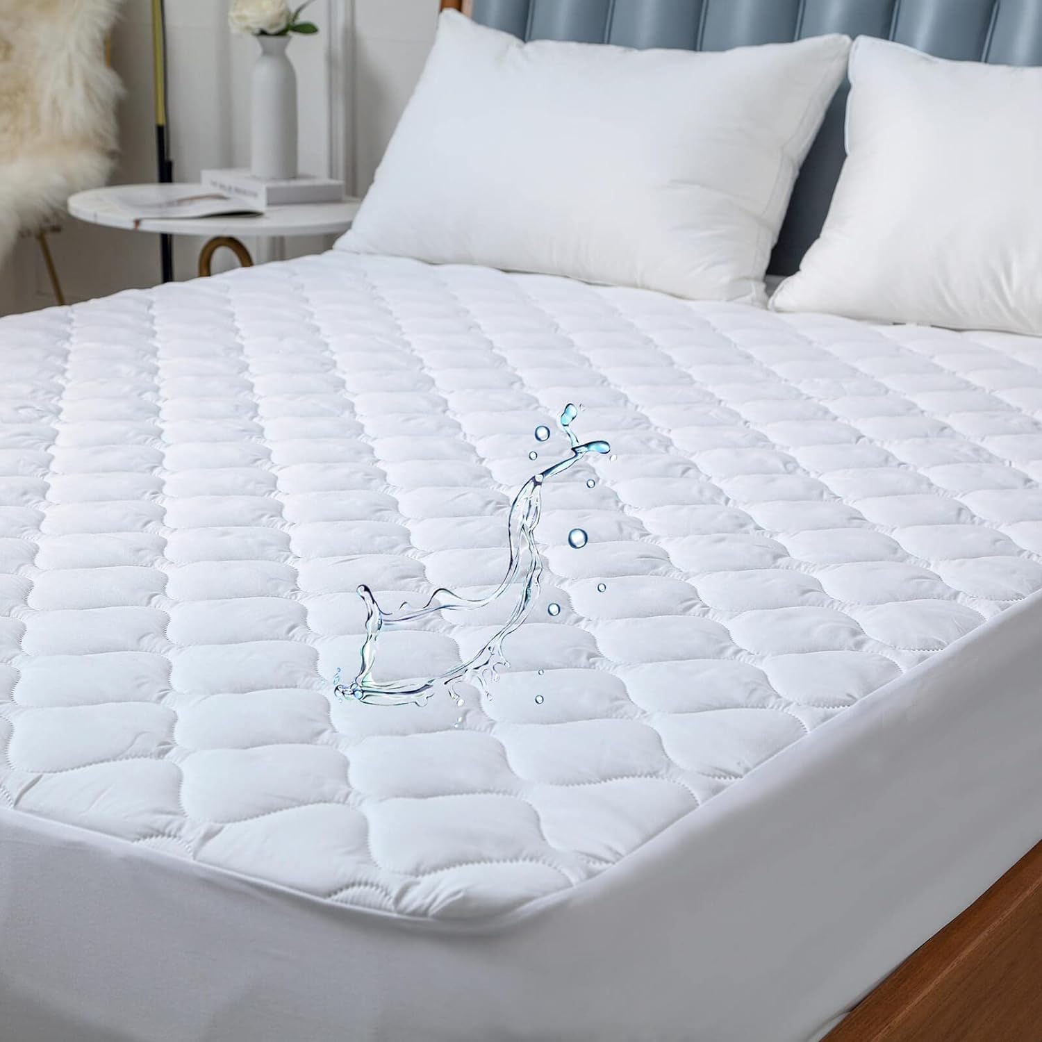 Waterproof Quilted Twin XL Mattress Protector Pad for College Dorm Room Extra Lo...