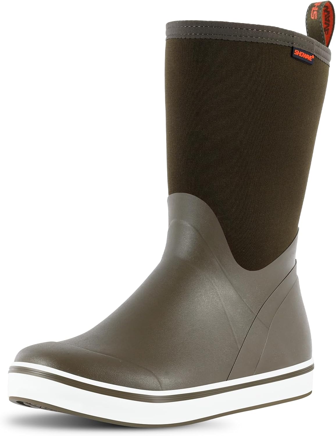 Showave Men's Deck Boots Mid Calf Rubber Boots Waterproof Fishing Sailing Boots...