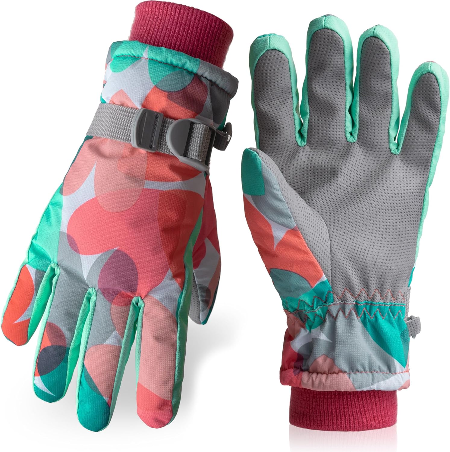 Vagasi Kids Waterproof Gloves Winter Cold Weather Fleece Lined Thermal Warm Thic...