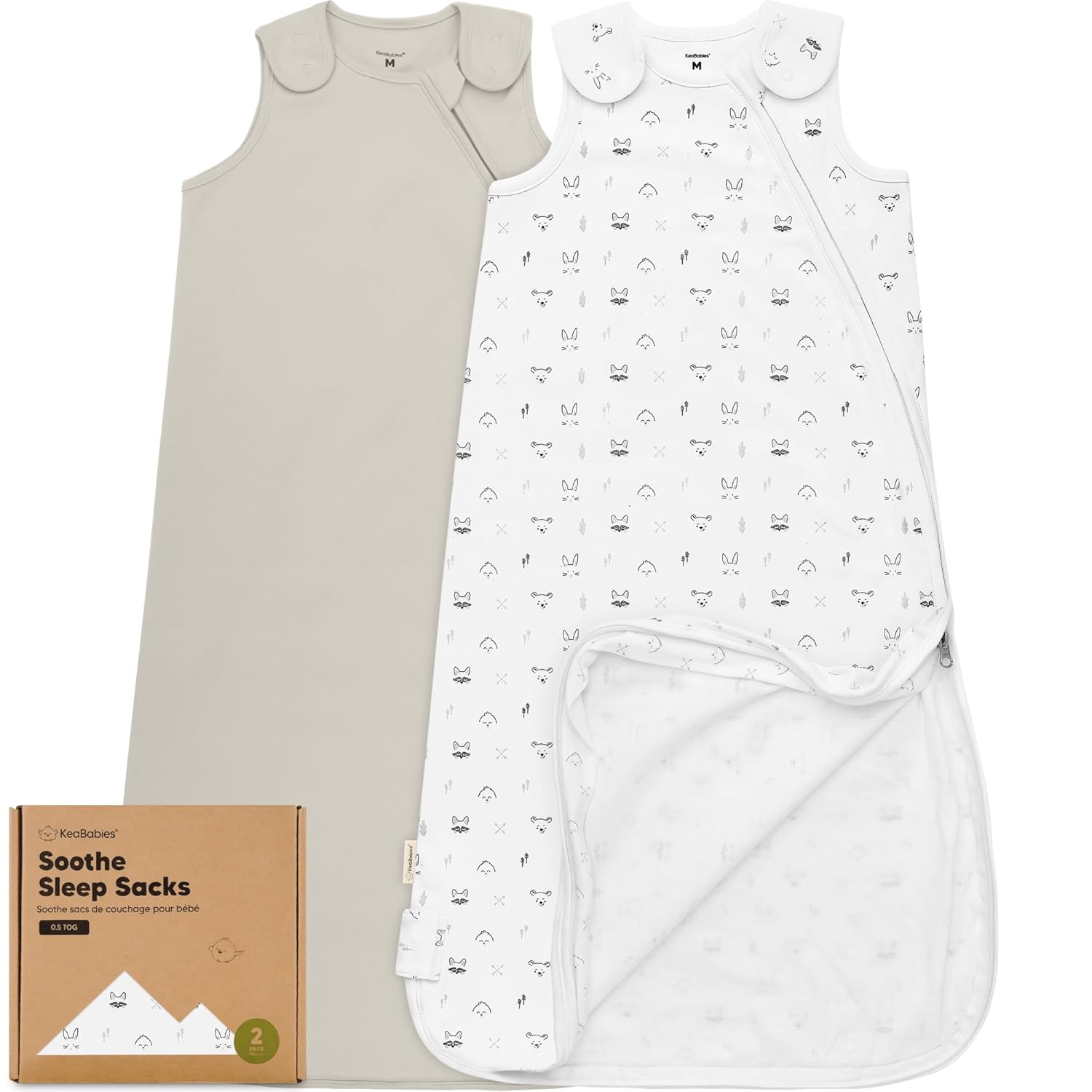 2-Pack Organic Sleep Sacks, 100% Cotton -Baby Sleeping Sack, Wearable Blanket Ba...