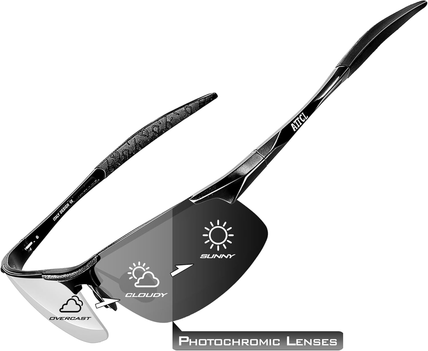 ATTCL Men's Sports Polarized Sunglasses For Driver Golf Fishing Unbreakable Meta...