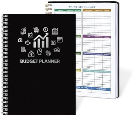 Budget Planner, Undated Monthly Finance Organizer, Expense Tracker Notebook with...