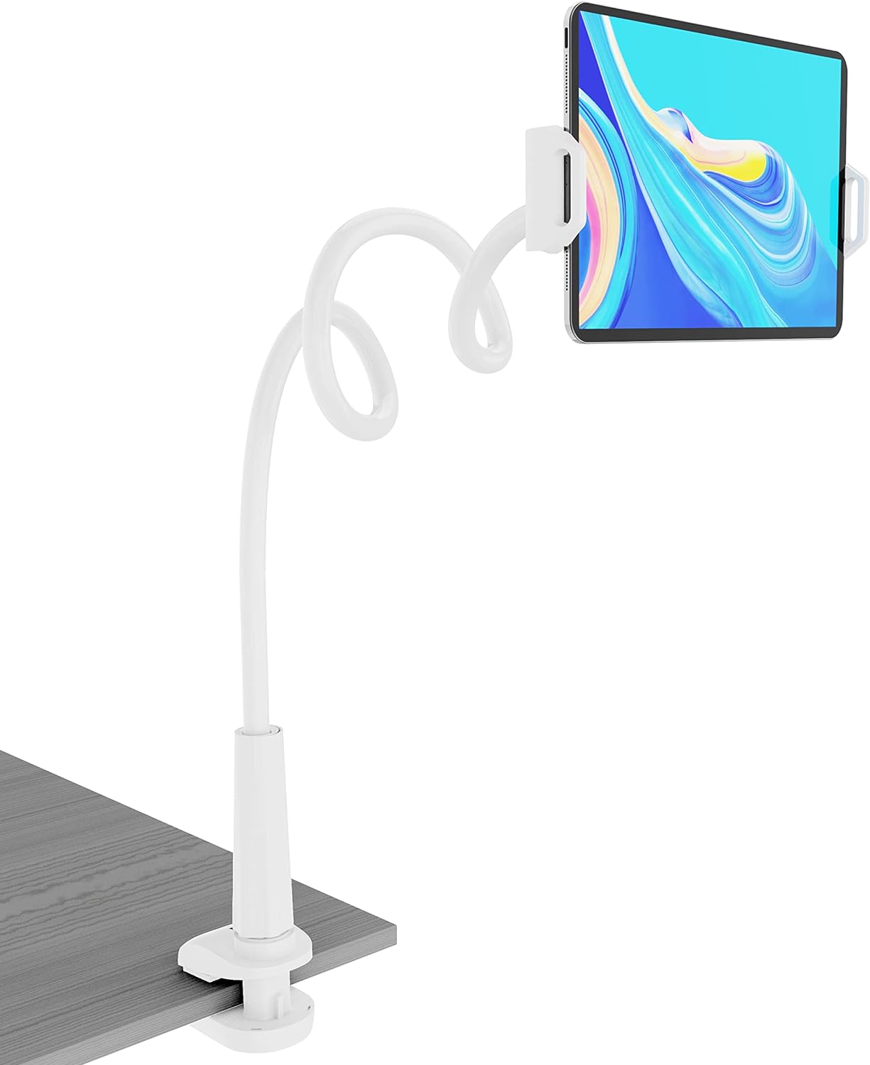 Tablet Stand Holder, Mount Holder Clip with Grip Flexible Long Arm Gooseneck Com...