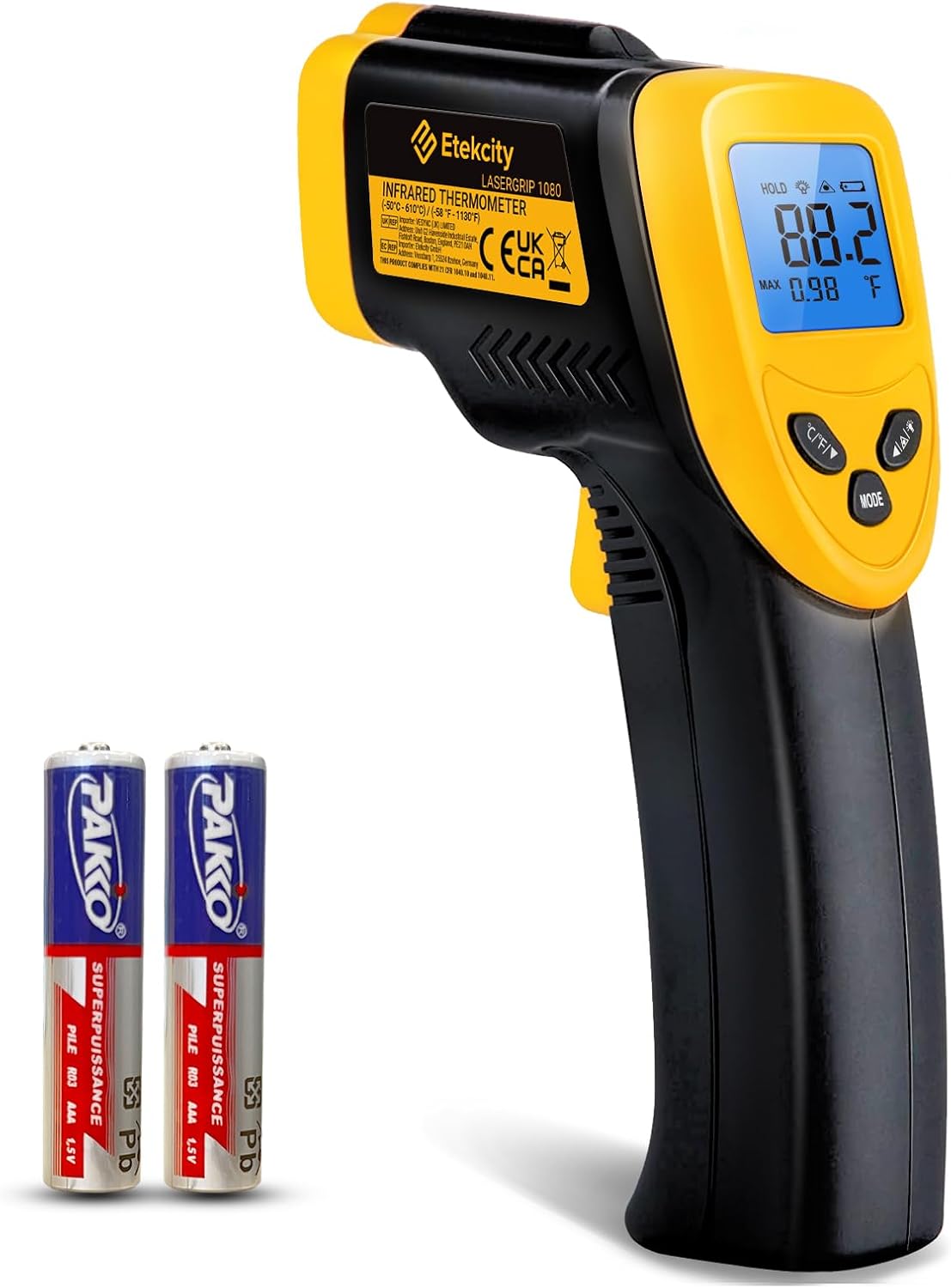 Etekcity Infrared Thermometer, -50°C~610°C(-58°F~1130°F), Non-Contact Digital La...