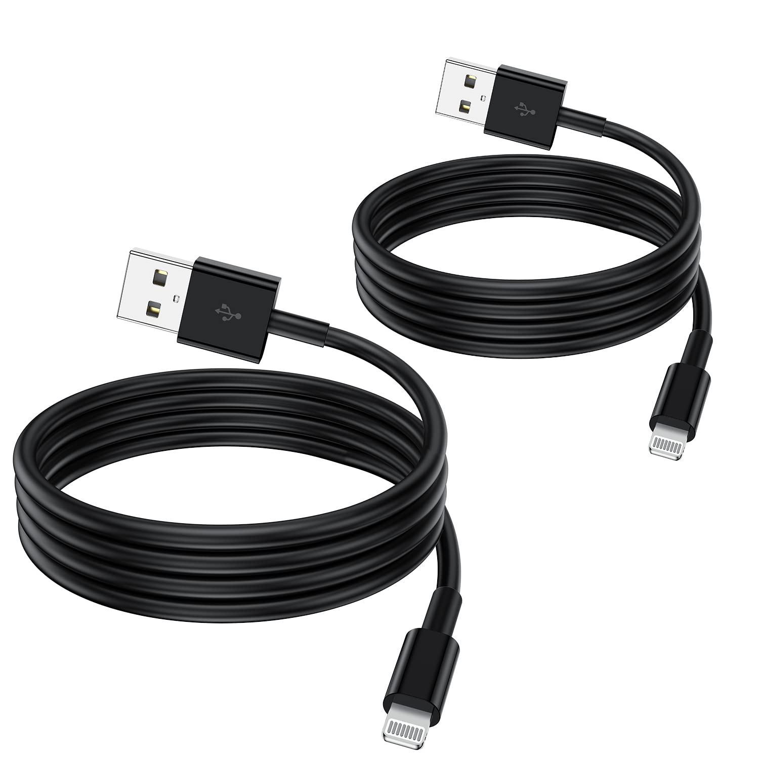 2 Pack Apple MFi Certified iPhone Charger Cable 2m, Apple Lightning to USB Cable...