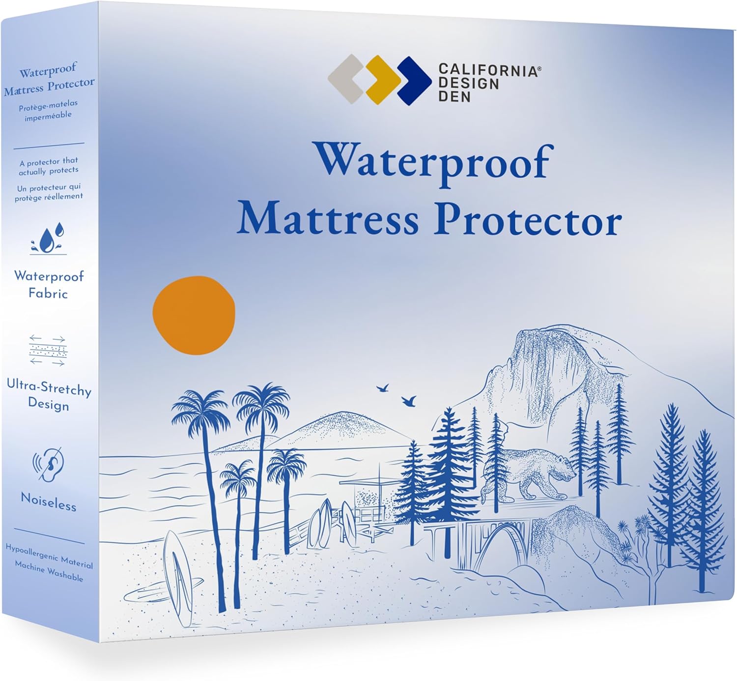 California Design Den Premium Waterproof Mattress Protector for King Size Bed -...