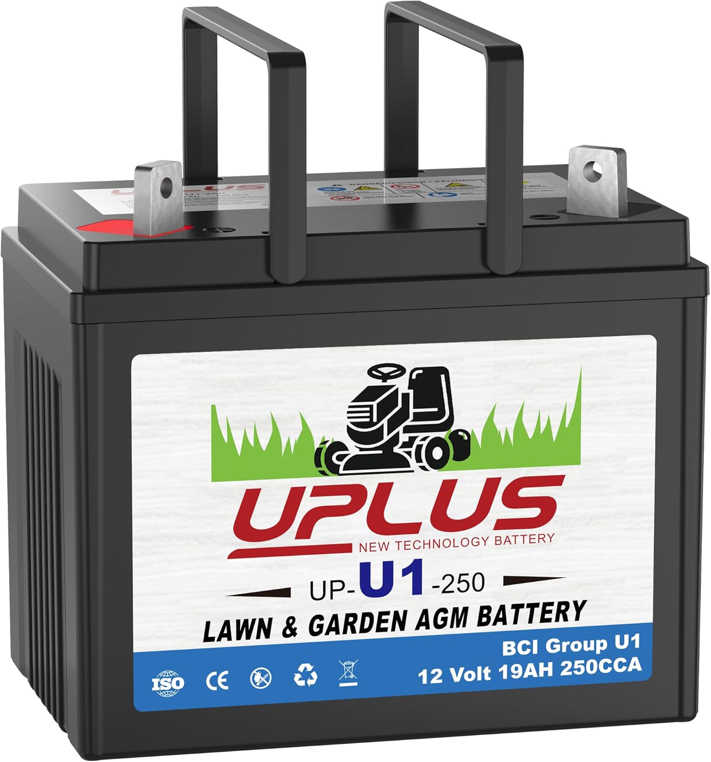 UPLUS U1 Riding Lawn Mower Battery, 12V 250CCA Garden Tractors Battery Maintenan...