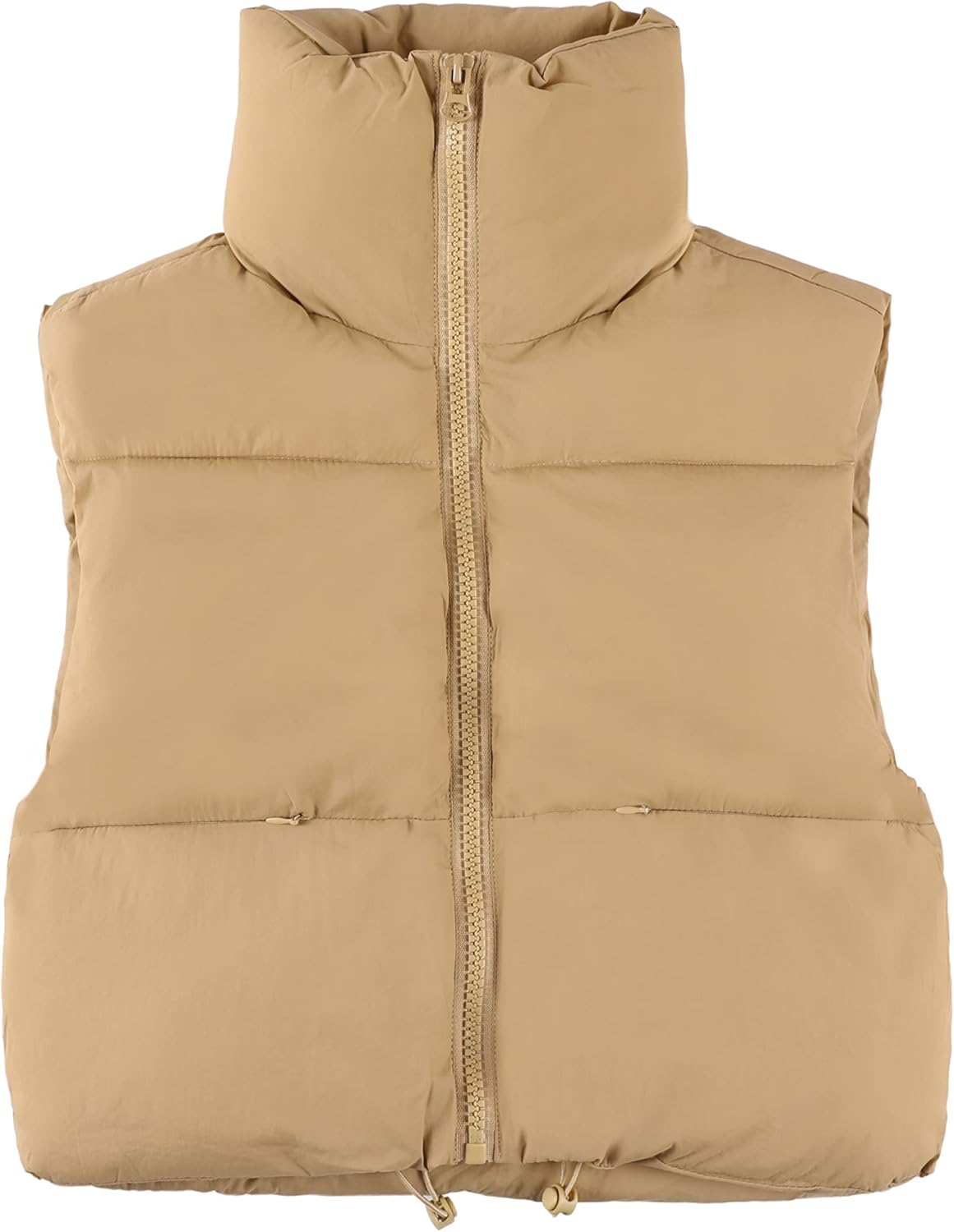 UANEO Cropped Puffer Vest Women Zip Up Stand Collar Sleeveless Padded Crop Puffy...