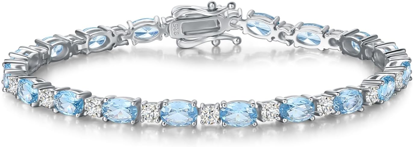FANCIME Birthstone Bracelets Sterling Silver Tennis Bracelets Charm Fine Jewelry...