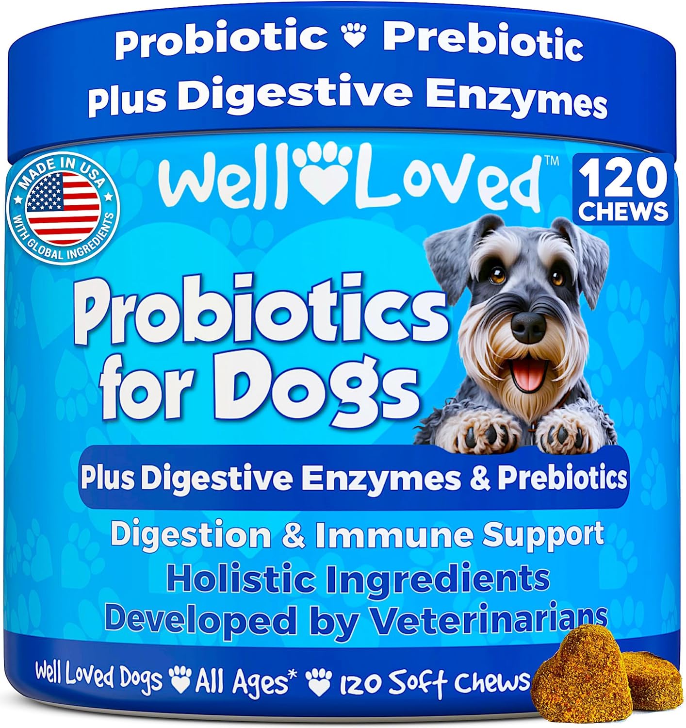Probiotics for Dogs, Dog Probiotics, Made in USA,...