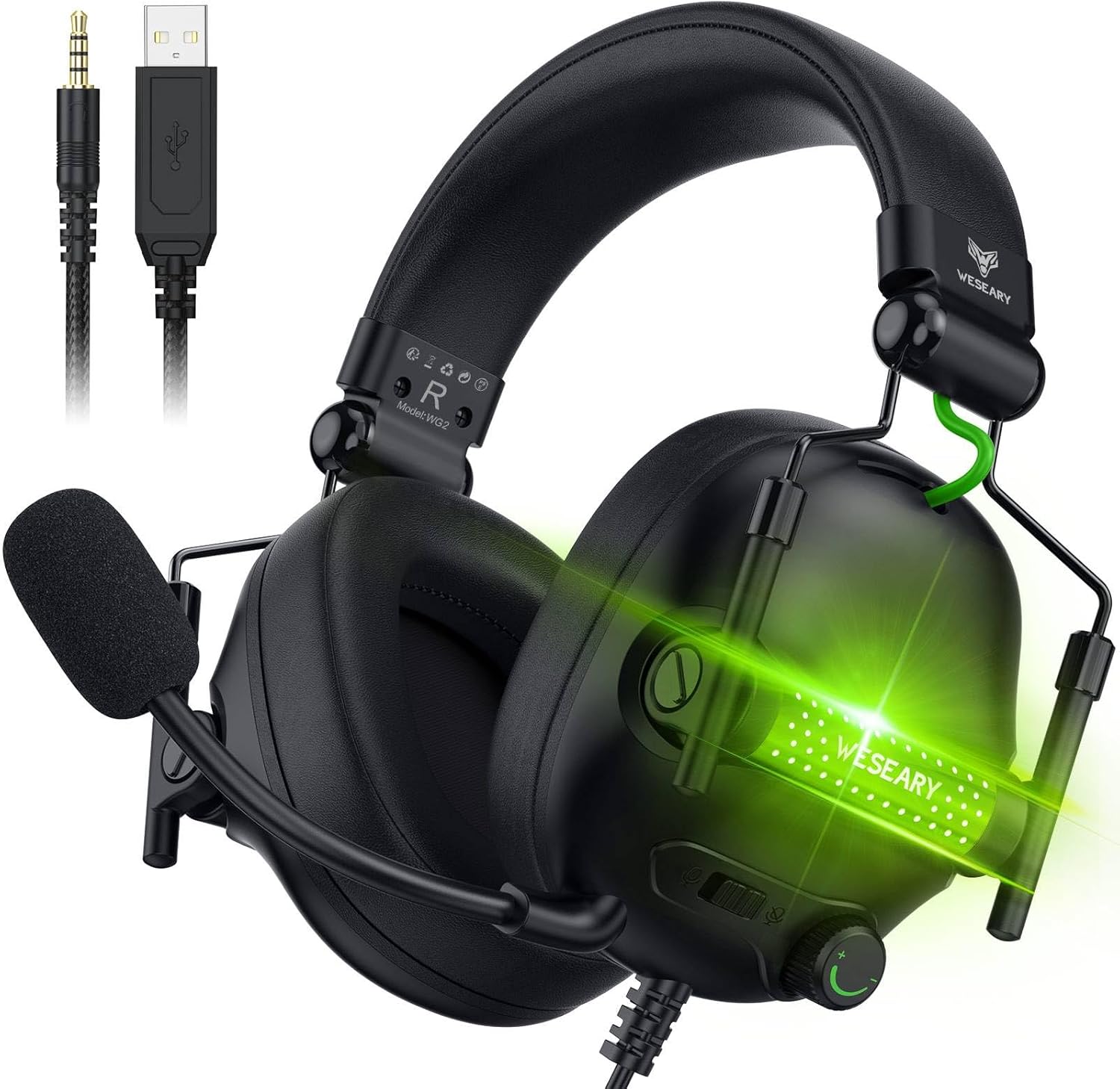 WESEARY Wired Gaming Headset for Xbox Series X|S, Xbox One, PS4, PS5, Switch, Mo...