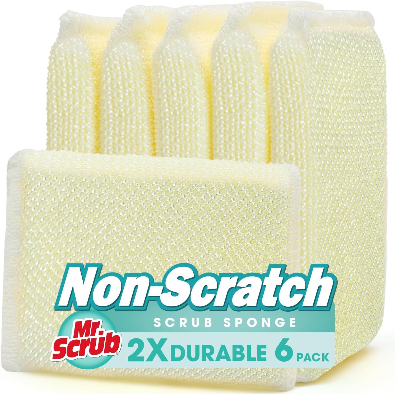 6 Pads All-Purpose Sponges Kitchen, Non Scratch Dish Sponge for Washing Dishes C...