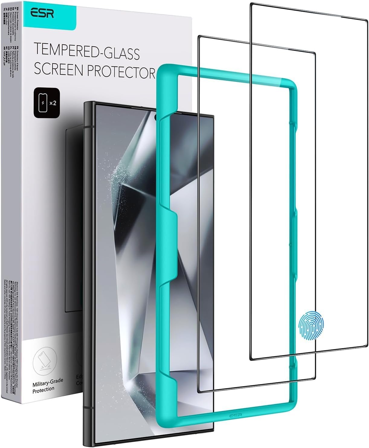 ESR for Samsung Galaxy S24 Ultra Screen Protector, 2pcs HD Tempered Glass with E...