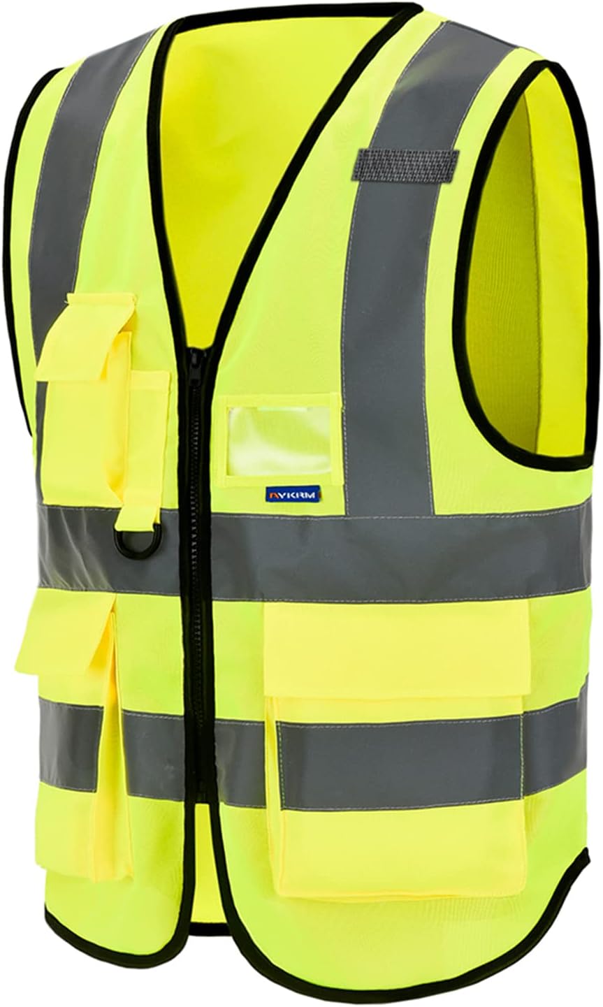AYKRM 21 colors high Vis vest Zipper Front High Visibility vest Hi Vis Executive...