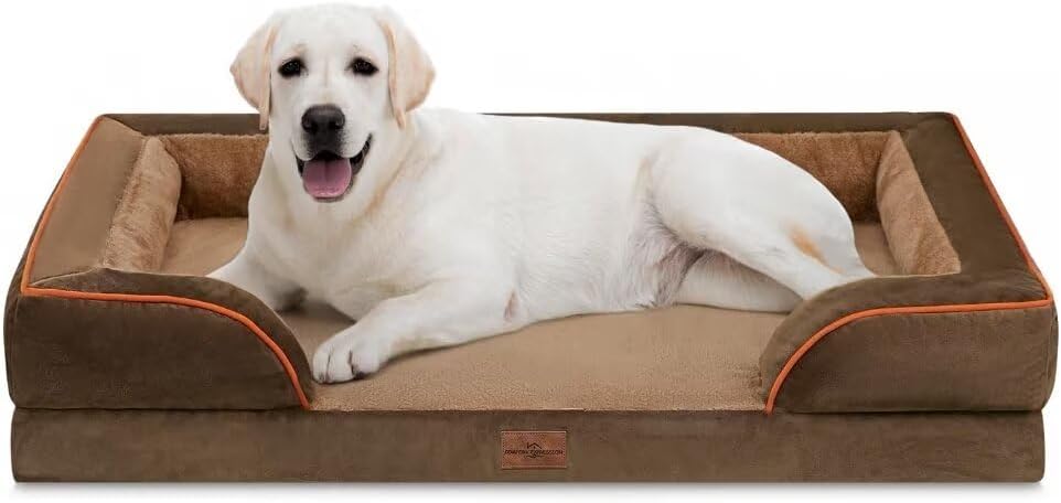 Jumbo Dog Bed for Extra Large Dogs, Waterproof Orthopedic Dog Bed, PV Washable D...