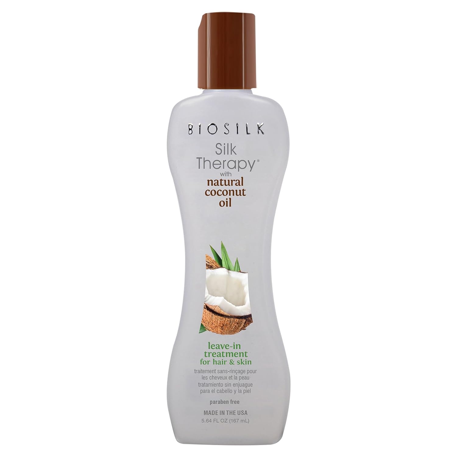 Biosilk Silk Therapy with Natural Coconut Oil Leave-In Treatment, Helps Control...