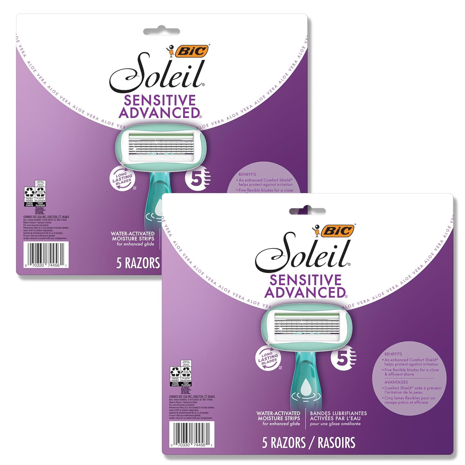 BIC Soleil Sensitive Advanced Women's Disposable Razors With 360 Degree Water Ac...