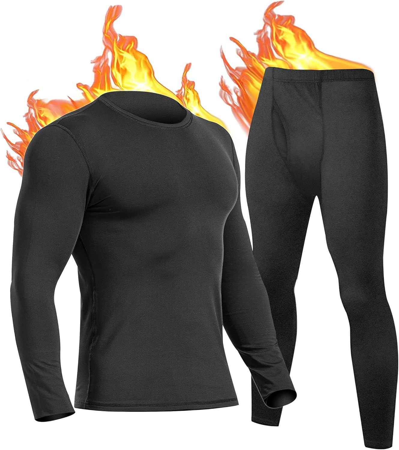 UNIQUEBELLA Mens Thermal Underwear Set Long Sleeve Tops Long Johns Thermal Base...