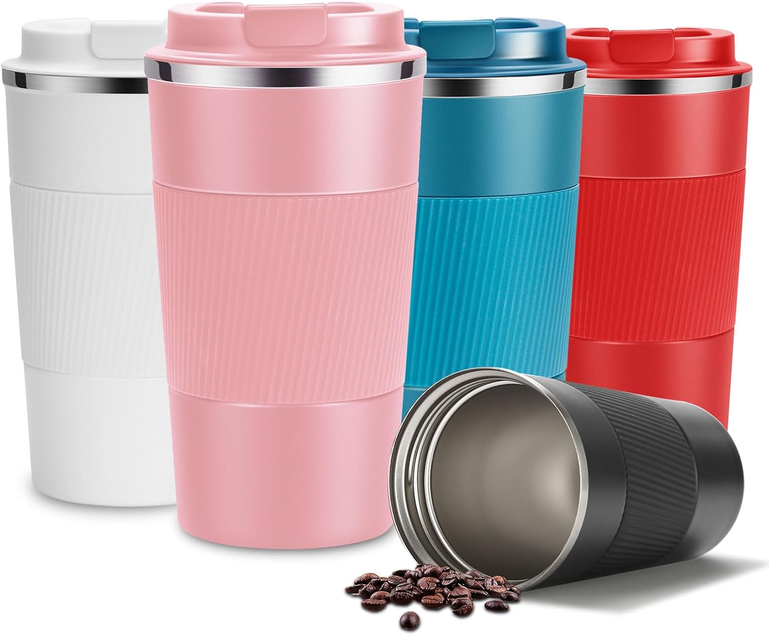 YINJAM Travel Mug Thermal Coffee Cups Insulated Stainless Steel Vacuum Tumbler w...