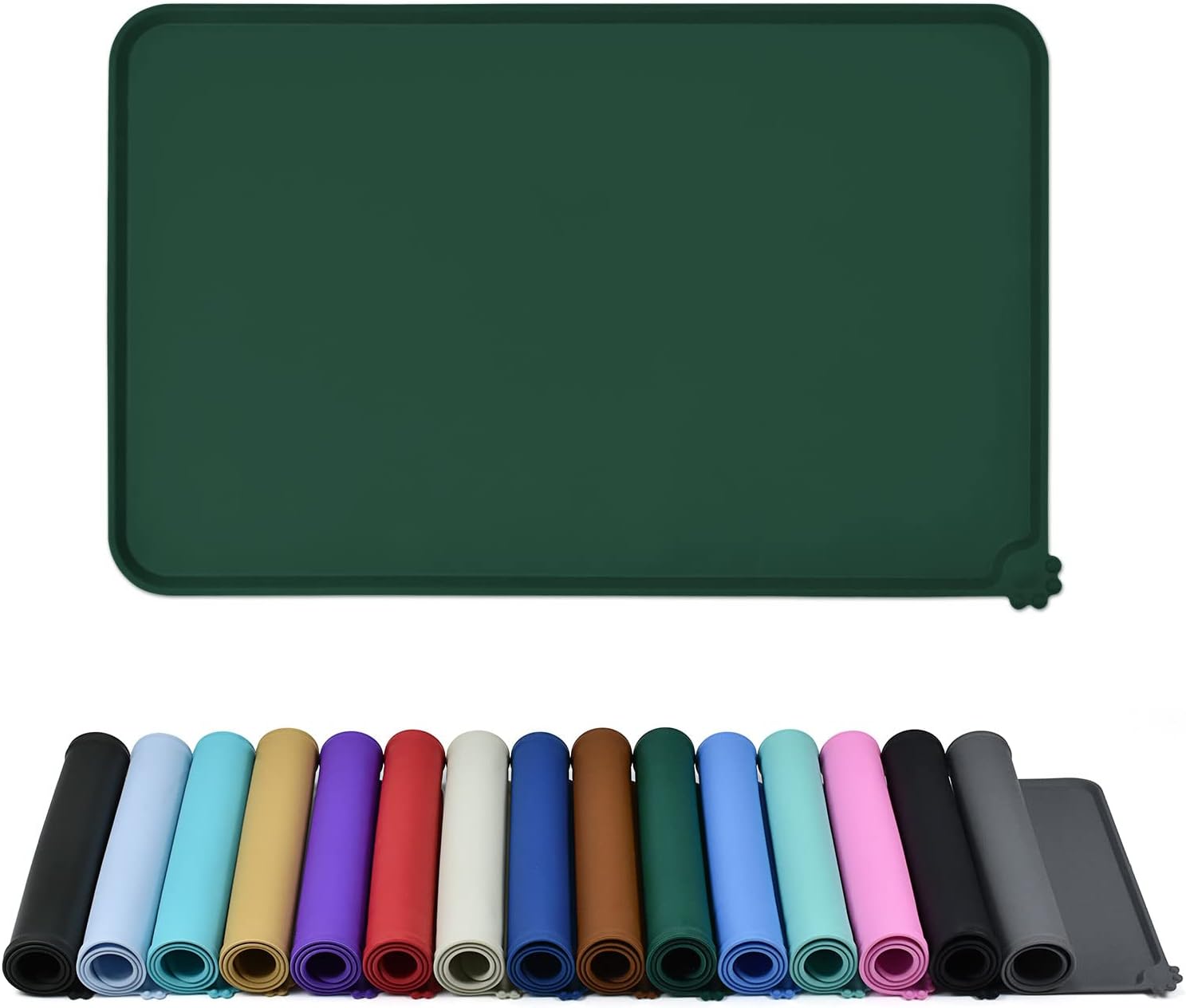 Waterproof Pet Feeding Mat with High Raised Edges, Heavier and Thicker Placemats...