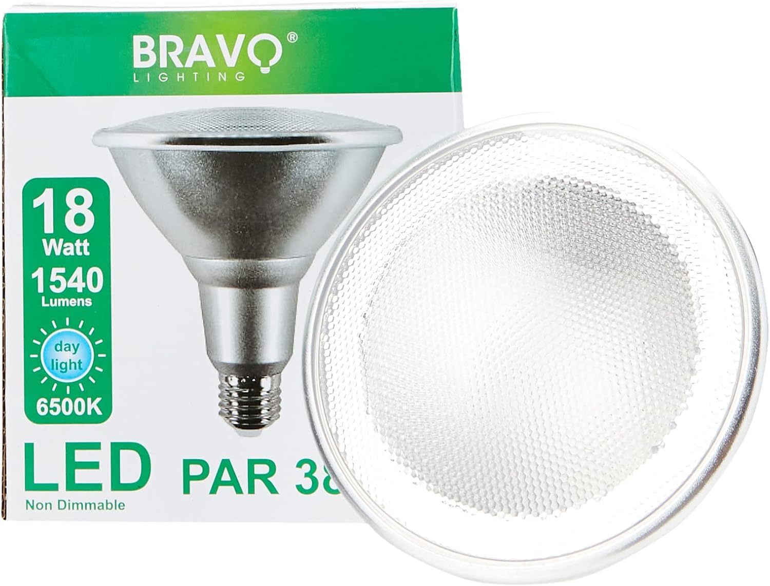 BRAVO LIGHTING PAR38 LED Bulb, E27/ES Cap, 18 Watts 1540 Lumens, Day Light (6500...