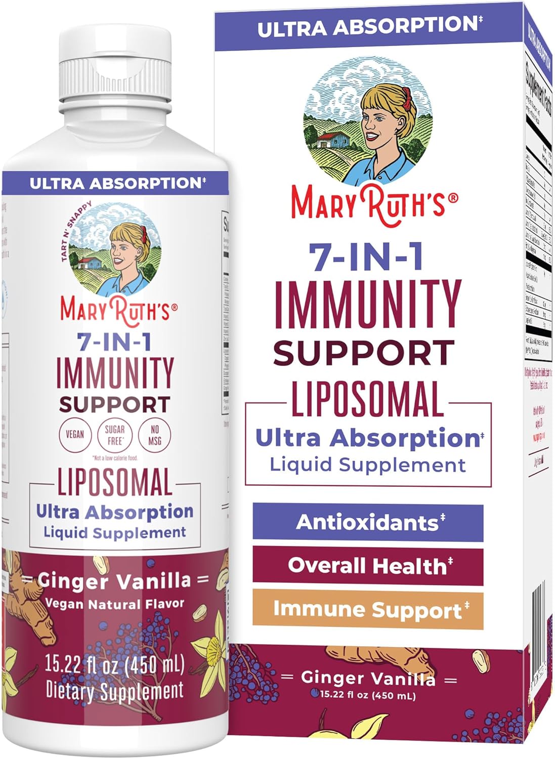 MaryRuth Organics 7 in 1 Immunity Liposomal | Elderberry Liquid with Vitamin C |...