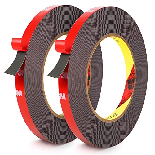 Double Sided Tape 2 Pack, 33FT x 0.4IN Heavy Duty Mounting Tape, Two Sided Acryl...