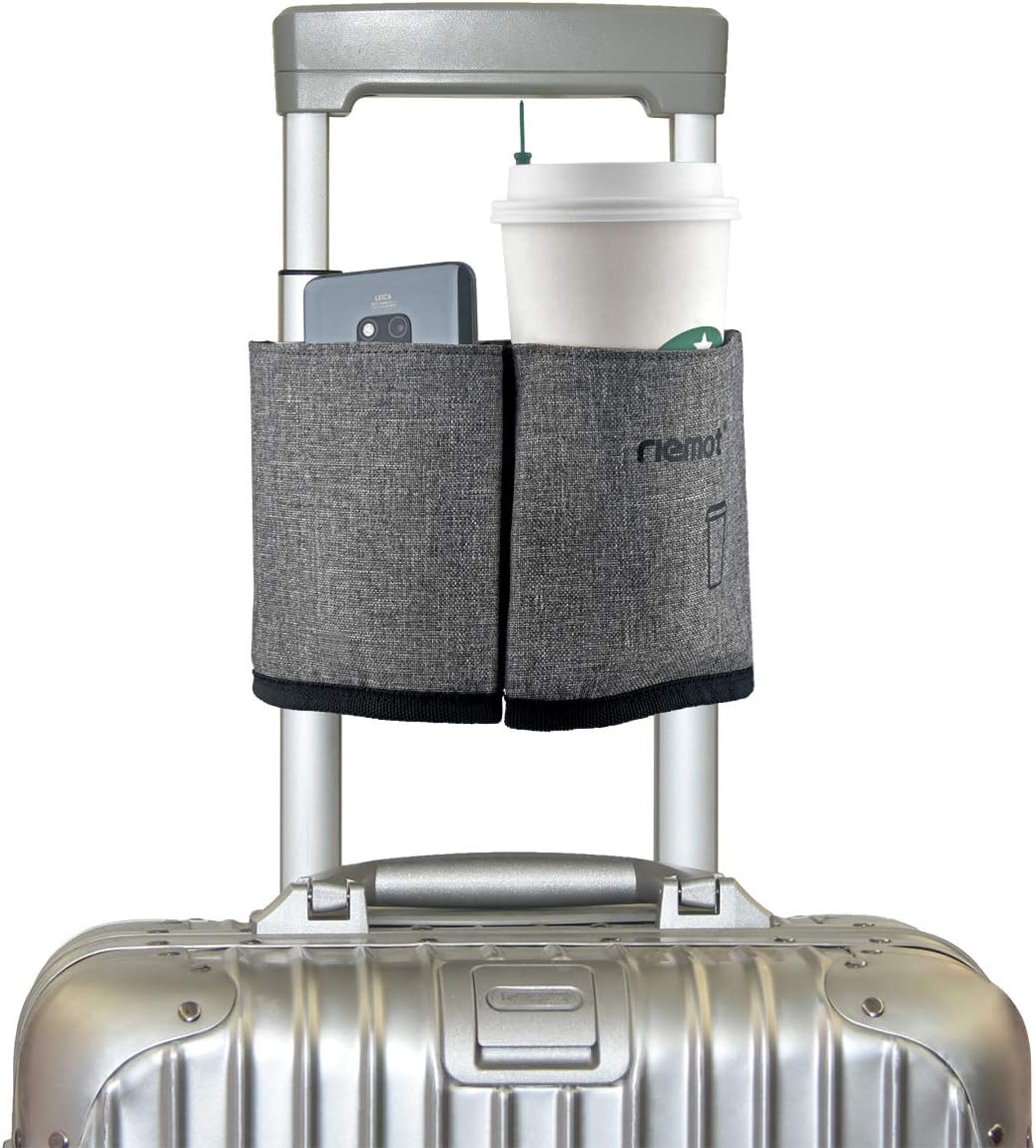 riemot Luggage Travel Cup Holder Free Hand Drink Carrier - Hold Two Coffee Mugs...