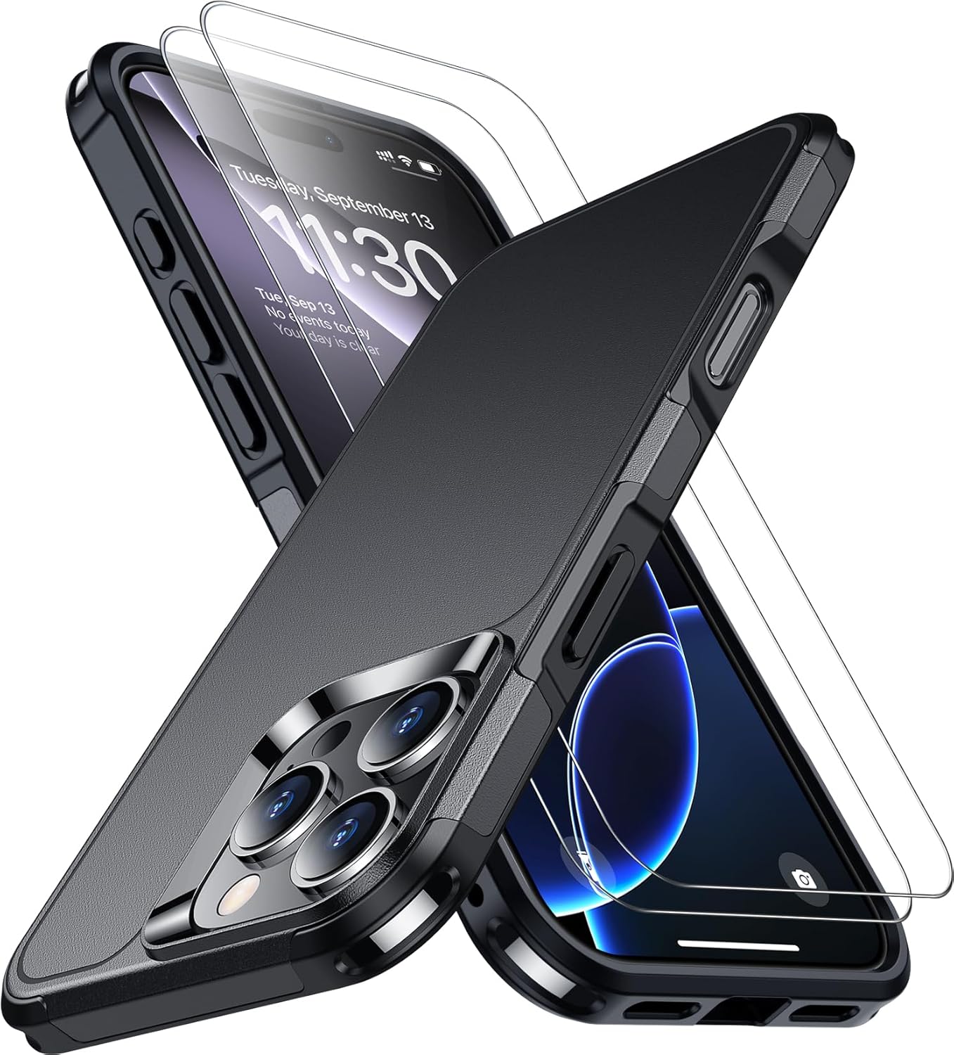 Designed for iPhone 16 Pro Case, [12 FT Military Grade Protection] 2 Pack [Tempe...