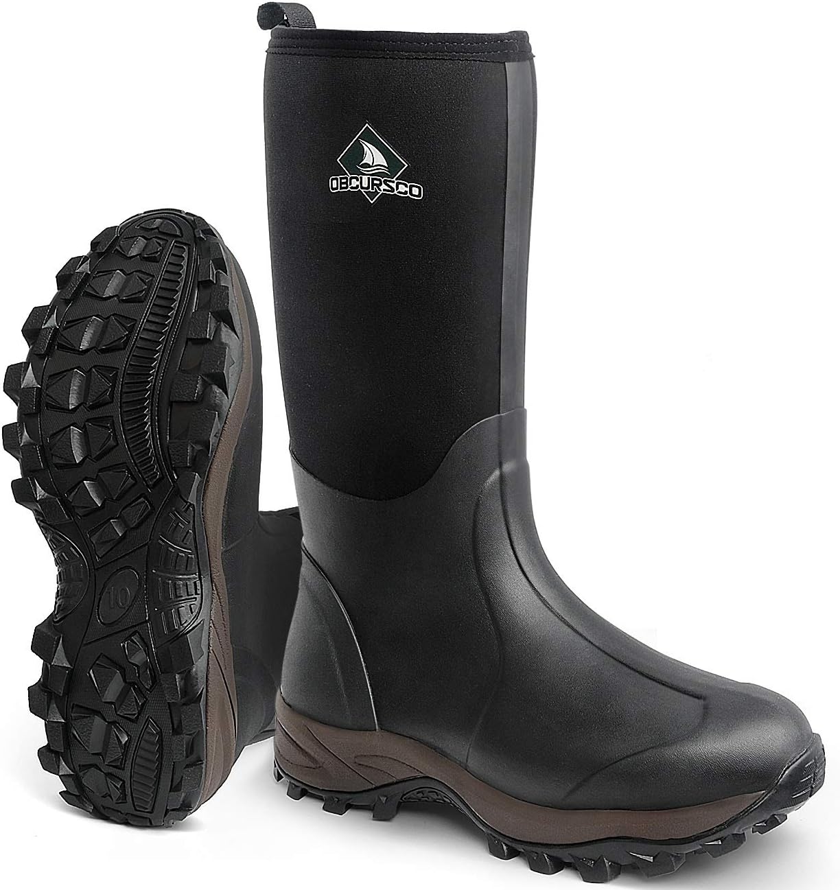 Obcursco Mens Rain Boots, Insulated 6mm Neoprene Rubber Boots for Men and Women...