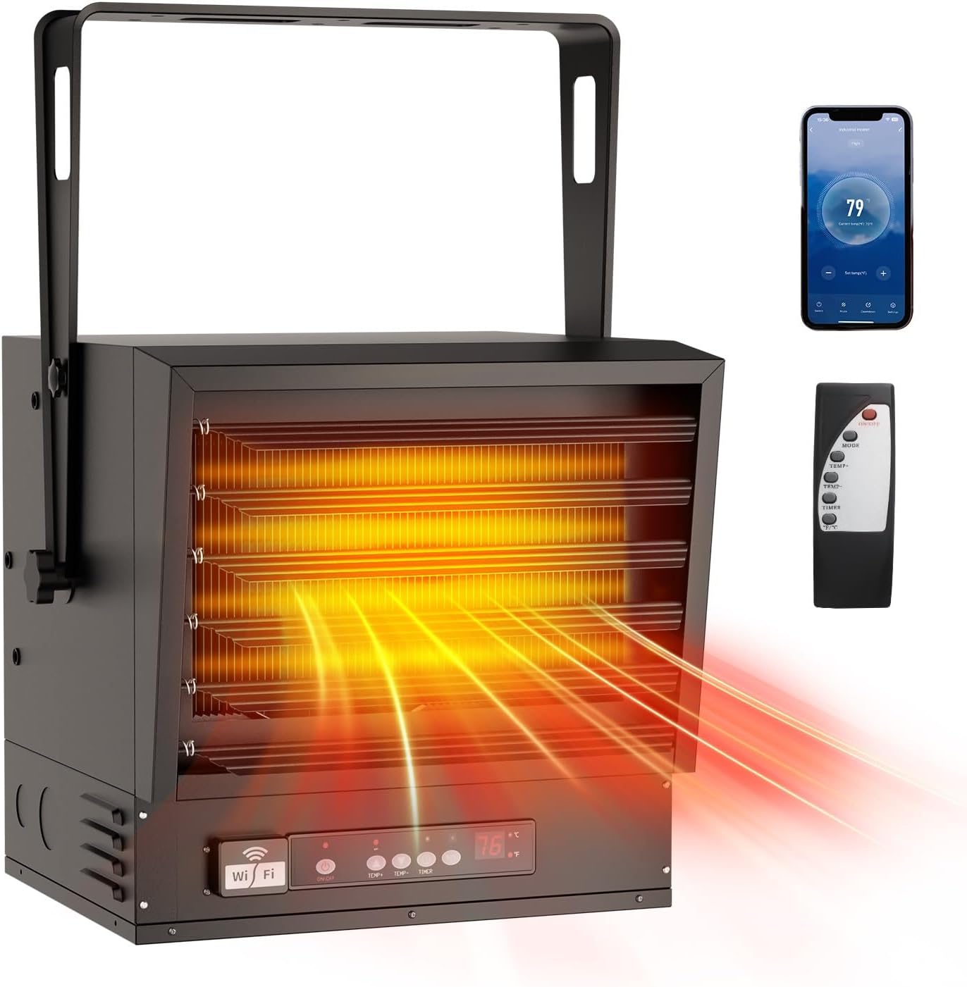 ROVSUN 10000W Electric Garage Heater with Remote & APP Control, 240V Digital Fan...