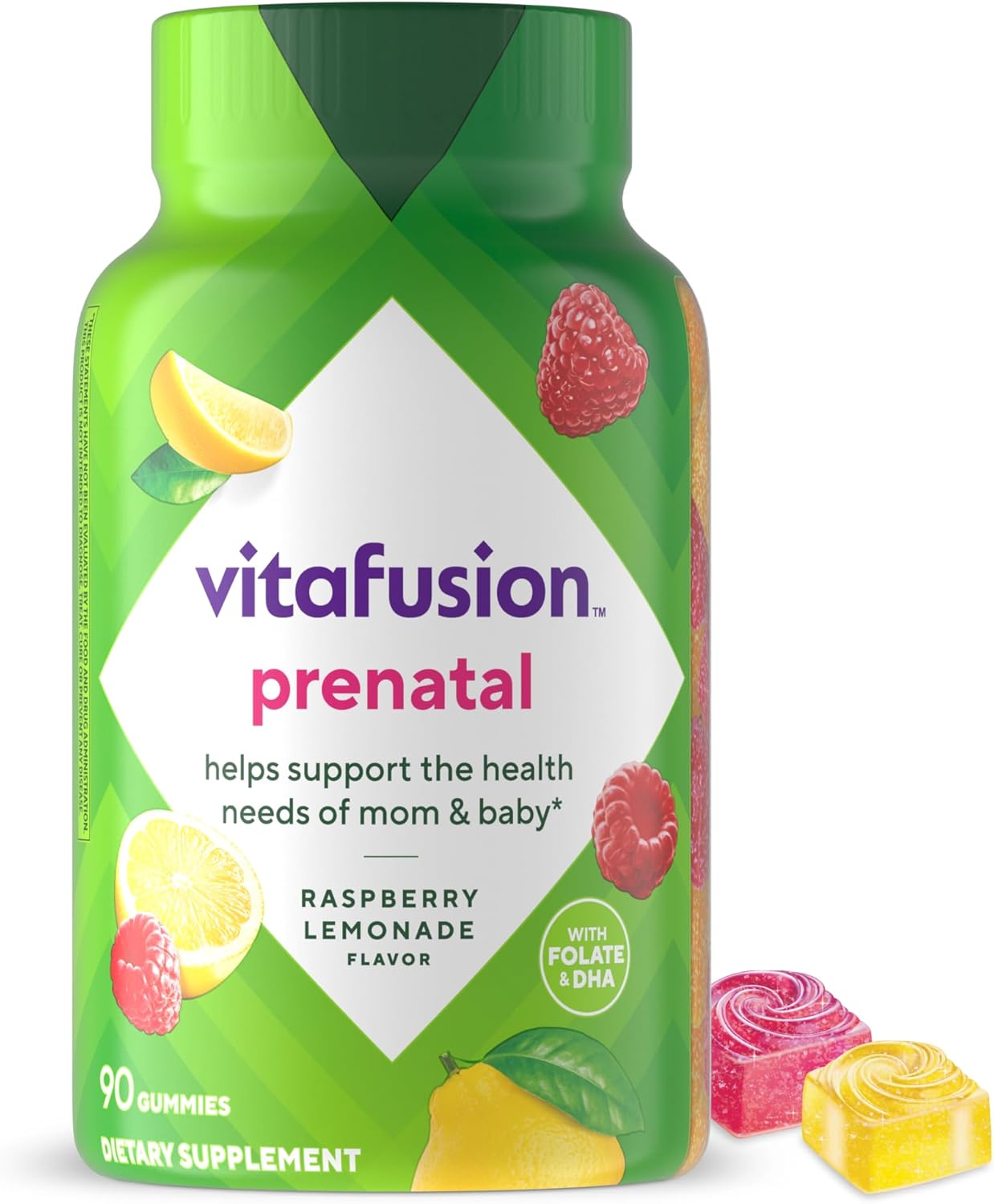 vitafusion PreNatal Gummy Vitamins, Raspberry Lemonade Flavored, Pregnancy Vitam...