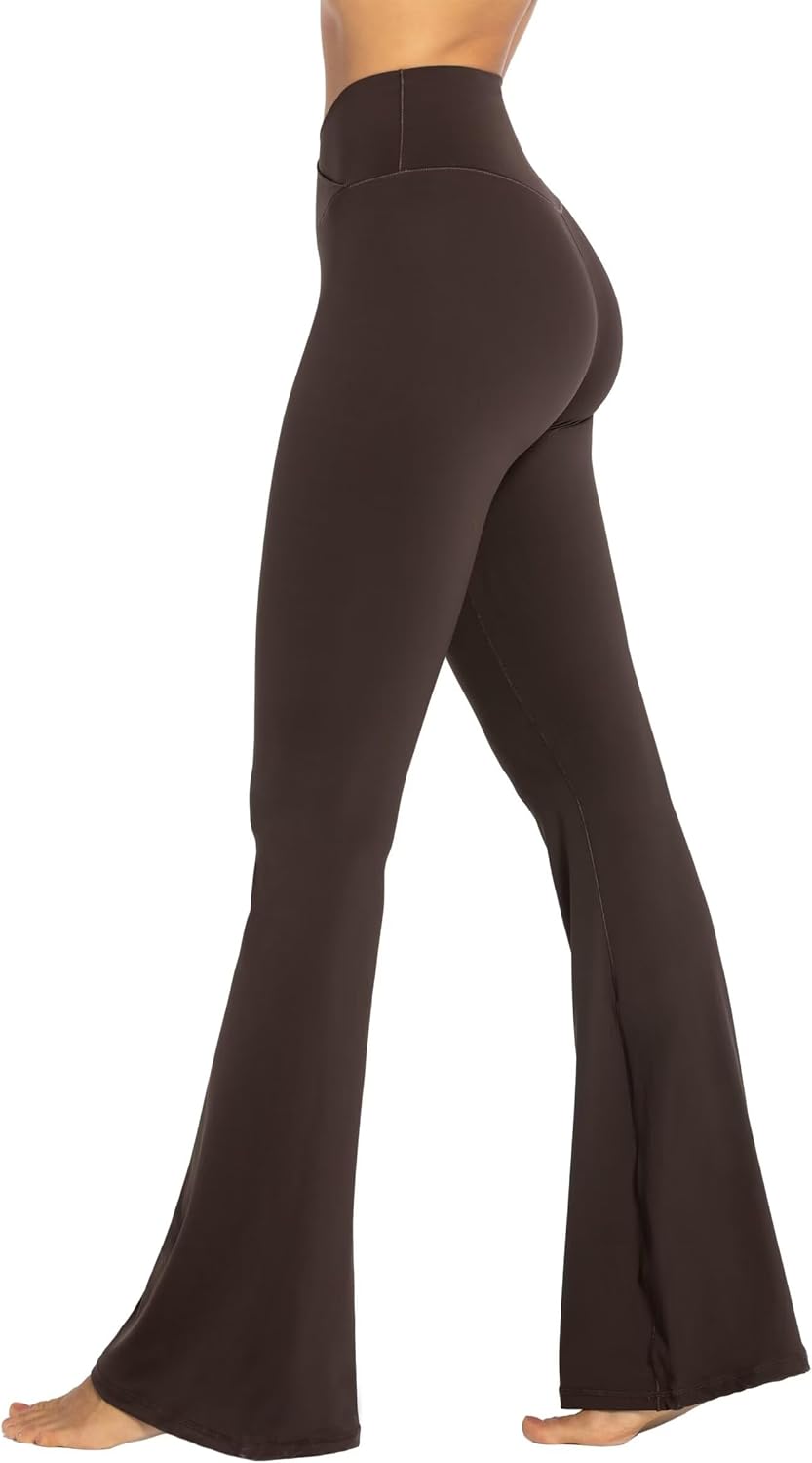 Sunzel Womens Flare Leggings with Tummy Control Crossover Waist and Wide Leg 28"...