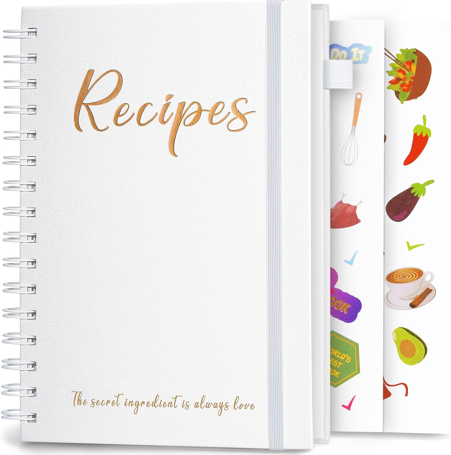JUBTIC Recipe Book to Write in Your Own Recipes,Sprial Hardcover Personal Blank...