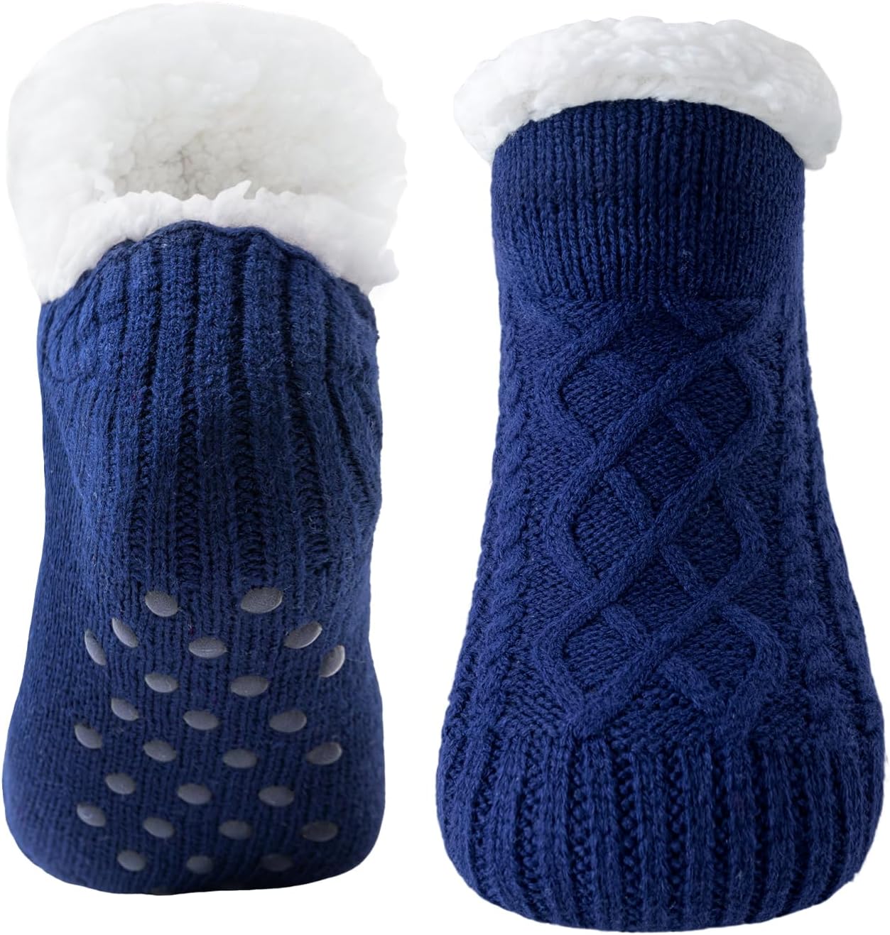 Eono Fluffy Slipper Socks for Women and Men, Thick Cozy Gripper Socks, Warm Wint...