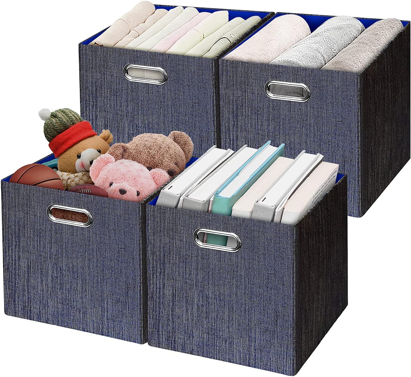 Posprica Storage Cubes,11×11 Foldable Storage Bins,Thick and Heavy Duty Fabric B...