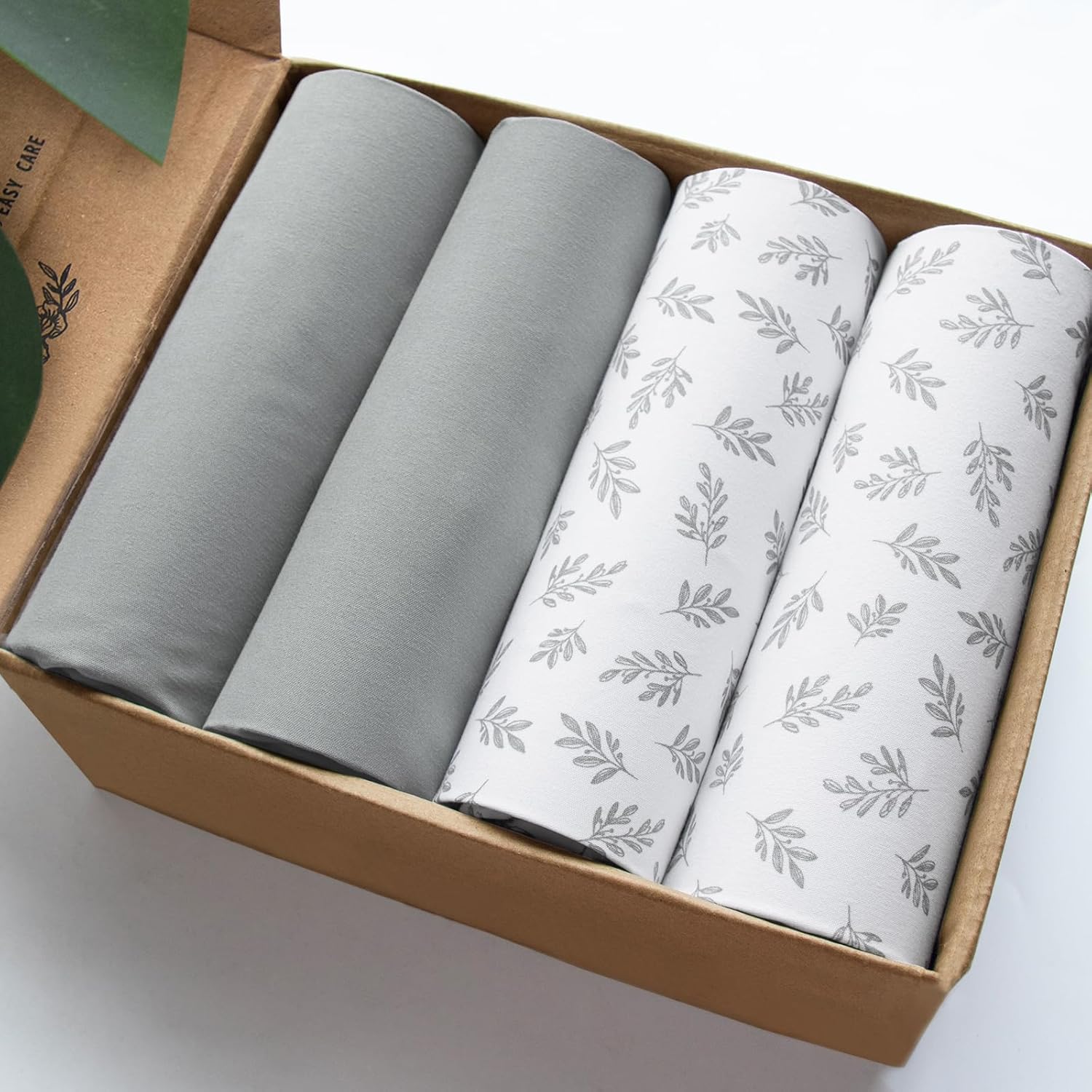 Mini Crib Sheets 4 Pack for Baby Boys & Girls, Neutral Mini Crib Sheet Fitted 38...