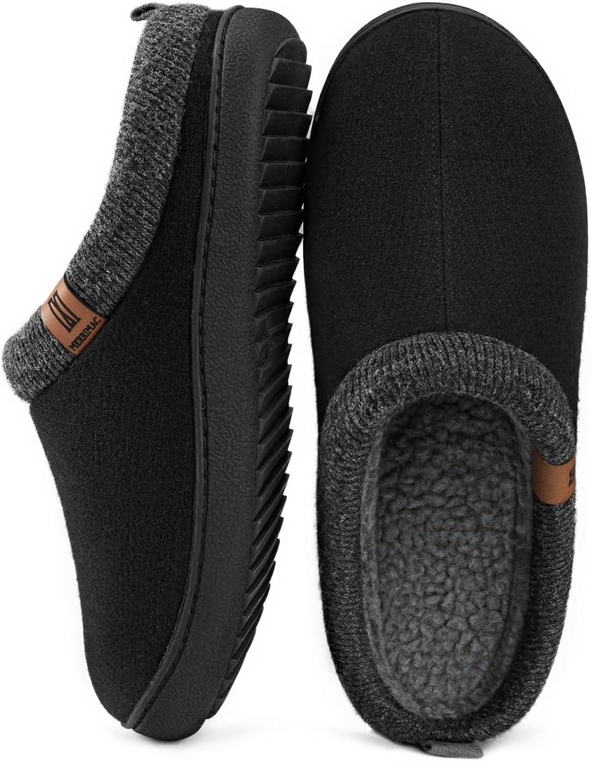 MERRIMAC Men's Slip-on Slippers Comfy Memory Foam Non-slip Indoor House Shoes 9/...